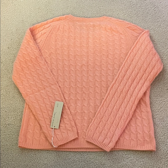 Vintage Belford 100% Cashmere Peach Mousse Sweater, Size L NWT - Picture 2 of 7